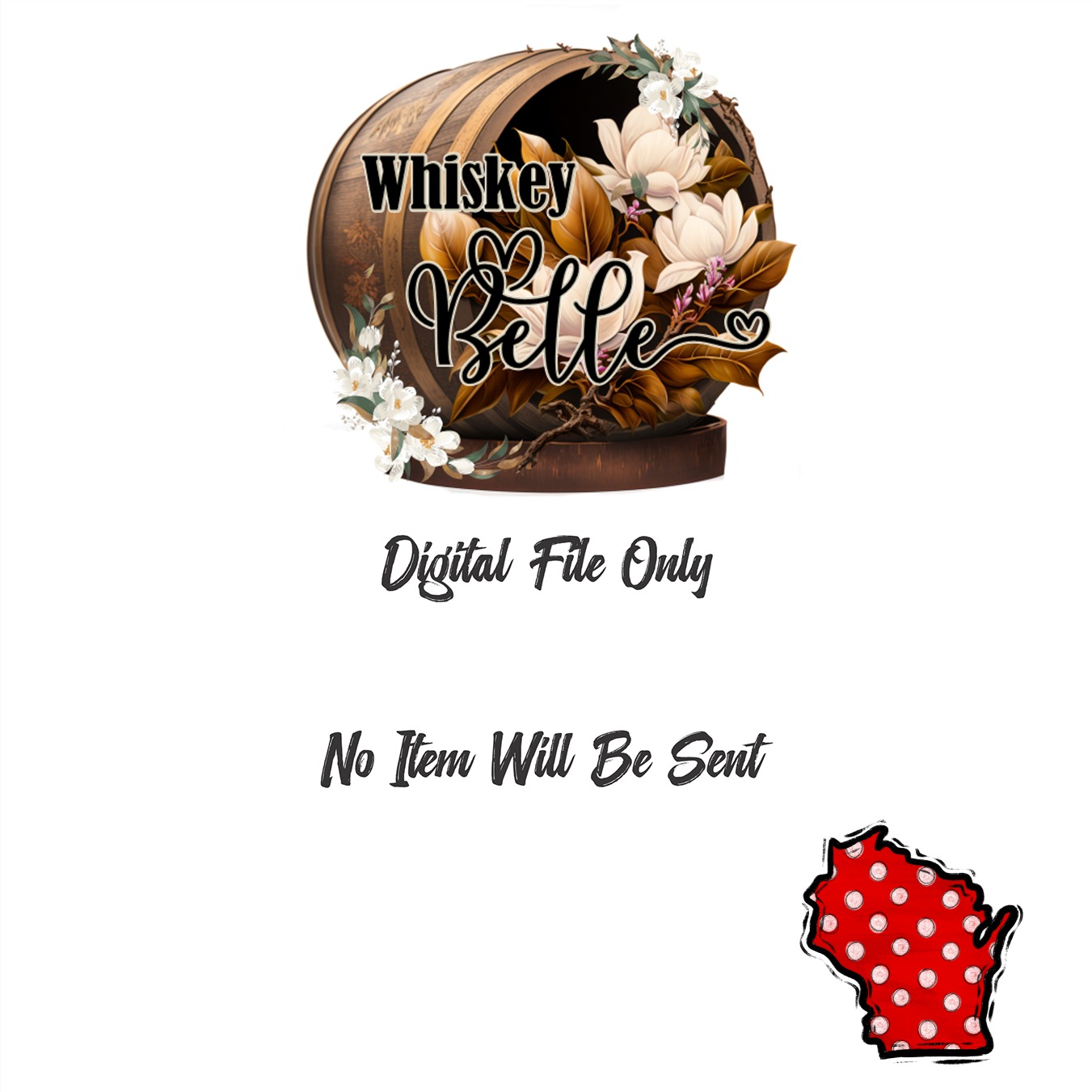 Wisconsin State Polka Dot Digital Download, Sublimation PNG, DTF File, Travel Gift, Badger State, Souvenir Printable, Cricut Design - Image 3