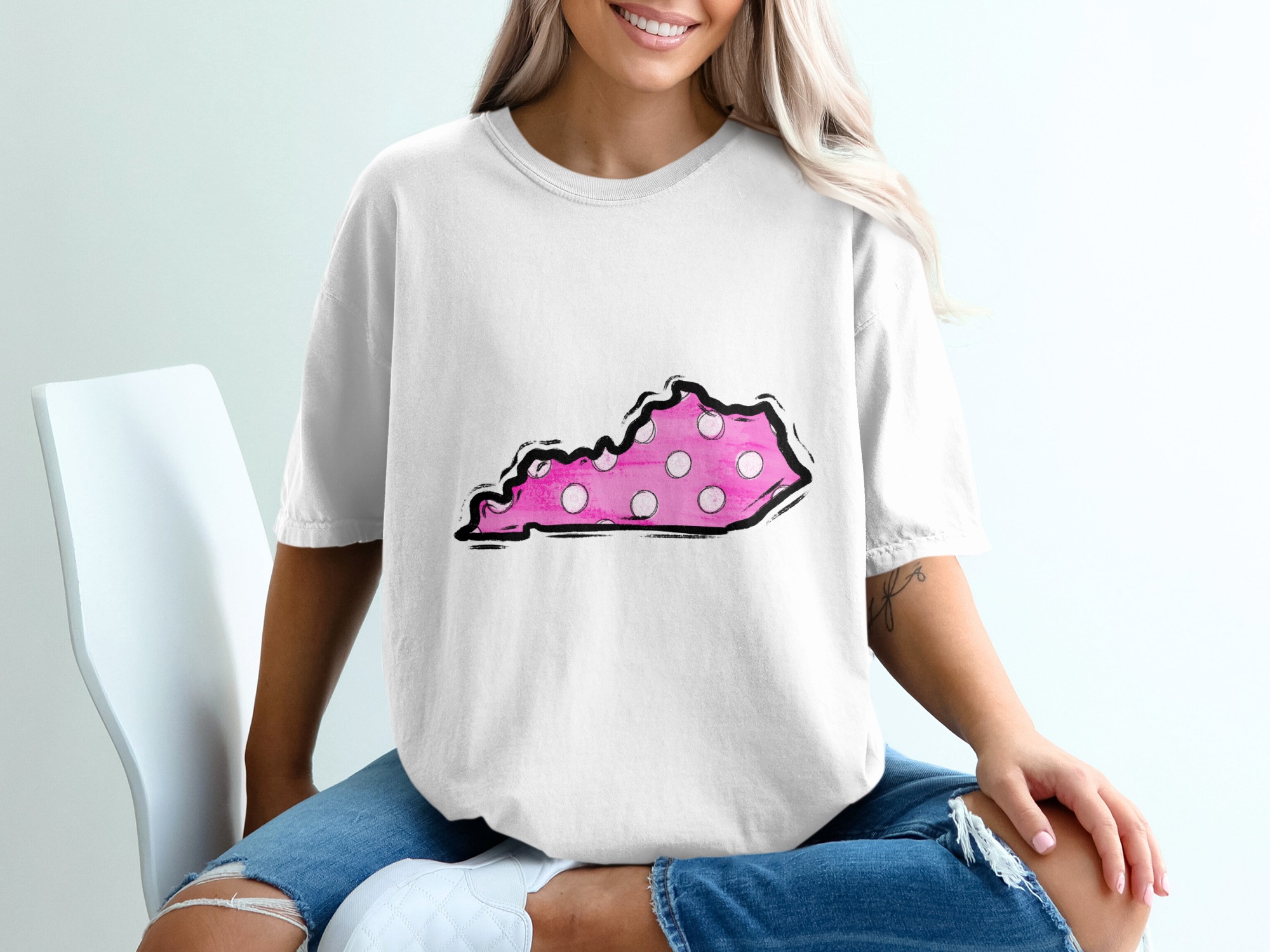 Kentucky T-Shirt, Pink State Tee, Polka Dot Kentucky, Home State Shirt, Gift Idea, Kentucky Pride, Kentucky Lover Tee, Souvenir Shirt