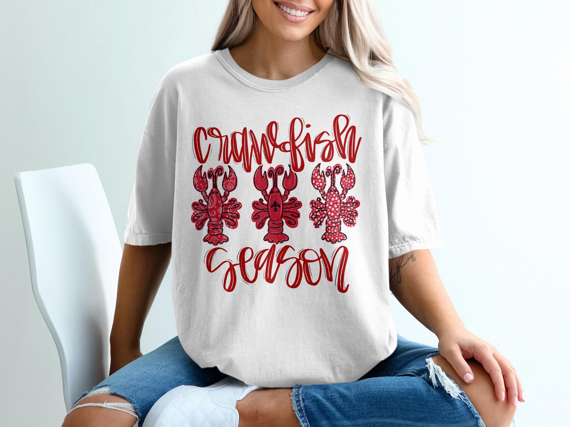 Crawfish Season T-Shirt, Seafood Lover Tee, Louisiana Crawfish Graphic, Cute Crawfish Shirt, Party Shirt, Mudbug Crawfish Tshirt