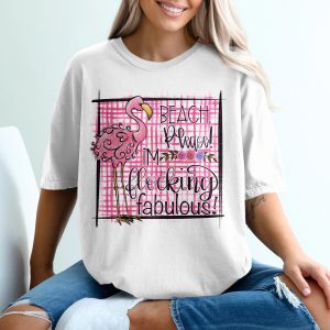 Beach Please Flamingo T-Shirt, Flocking Fabulous, Summer Vacation T Shirt, Trendy Graphic Tee, Tropical T-Shirt, Gift Idea T-Shirt