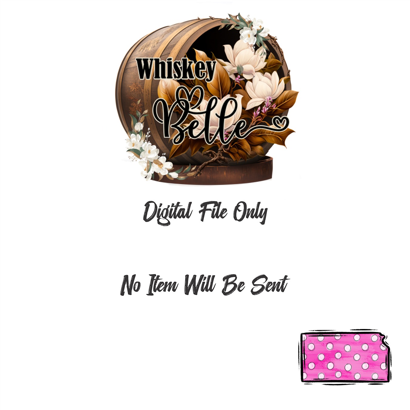 Kansas State Pride Digital Download Sublimation DTF PNG, Pink Polka Dots Kansas Art, State Outline Art, Printable Clipart, DIY Project - Image 4