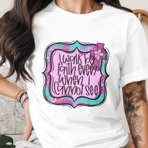 I Walk by Faith Digital Download, Christian Sublimation PNG, Religious DTF Design, Faith Cross Art, Inspirational Quote, Printable