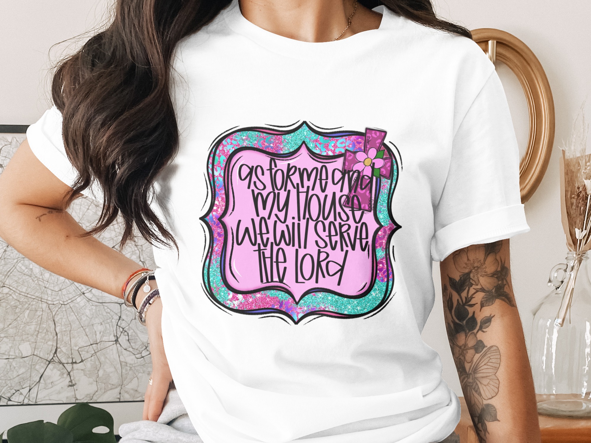 As For Me and My House Digital Download, Christian Sublimation PNG DTF, Religious Graphic Design, Faith Based Art, Printable Artwork