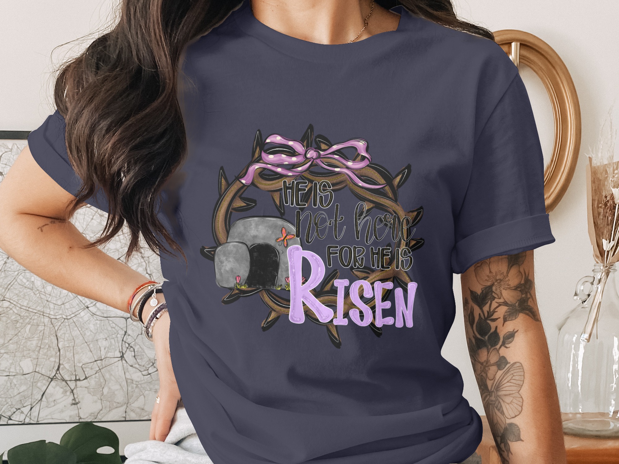 He Is Risen Digital Download, Easter Sublimation Design, Tomb PNG, Christian DTF, Religious Clipart, Easter Printable, Easter Graphic - Image 2