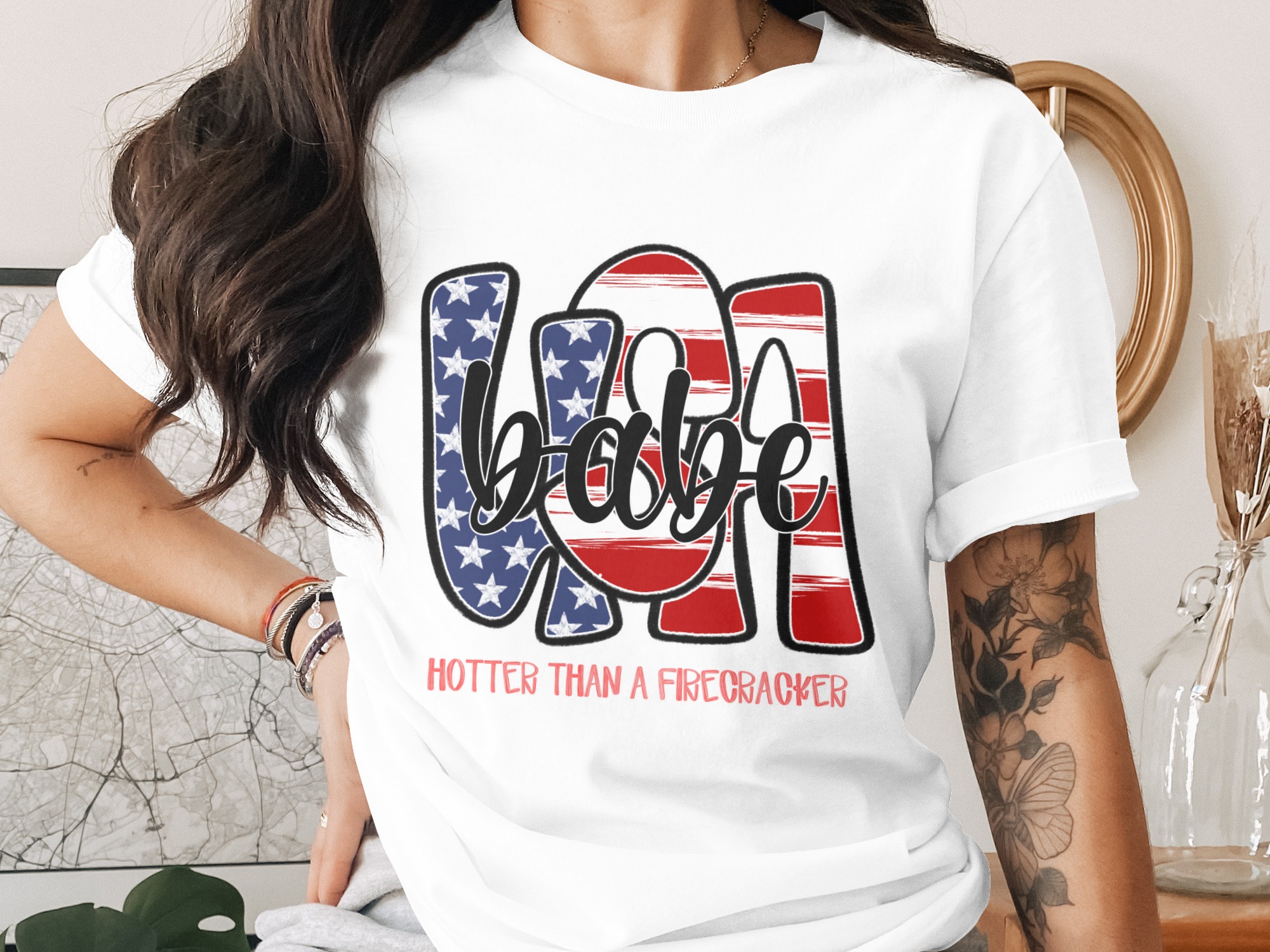 Usa Babe Digital Download, 4th July Sublimation png, Hotter Than Firecracker dtf, Patriotic Design, us Flag Image, Red White Blue