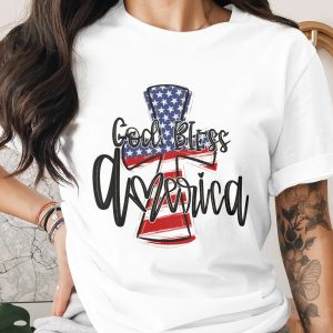 God Bless America Cross, Digital Download, Patriotic PNG, Sublimation Design, DTF Print, USA Flag, Fourth of July, Patriotic Gift
