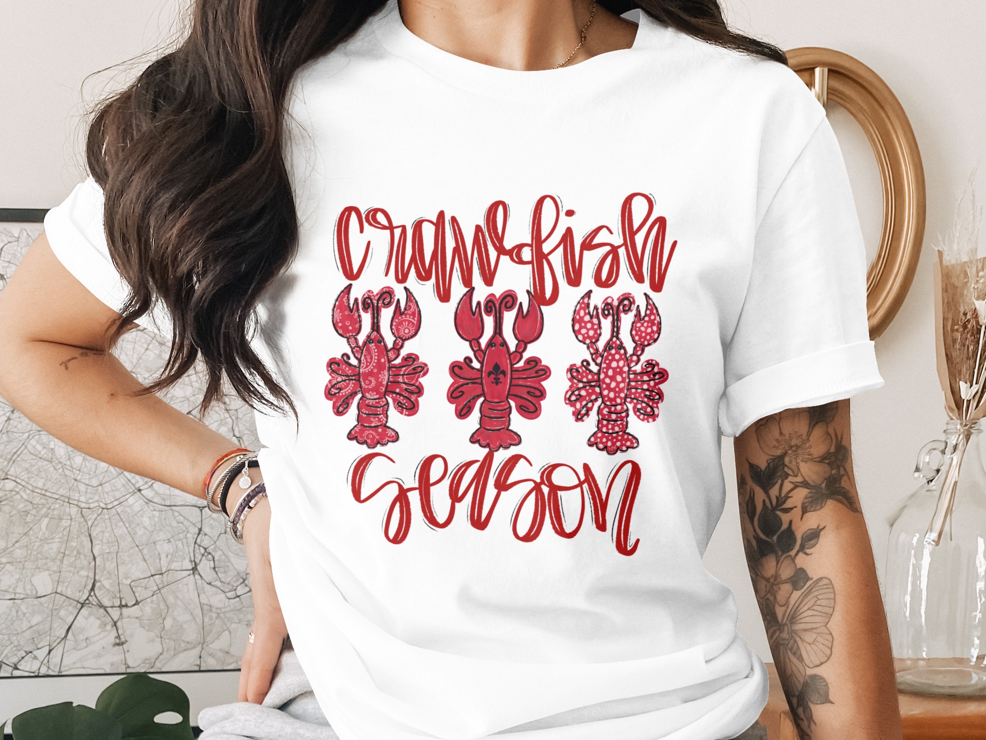 Crawfish Season Digital Download Sublimation DTF PNG, Louisiana Crawfish, Southern Cuisine, Red Crayfish Art, Seafood Clipart, Cajun Food