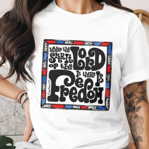 Where The Spirit Digital Download, Lord Freedom PNG, Patriotic DTF, Christian Sublimation, Bible Verse Print, 2 Corinthians 3 17 Art