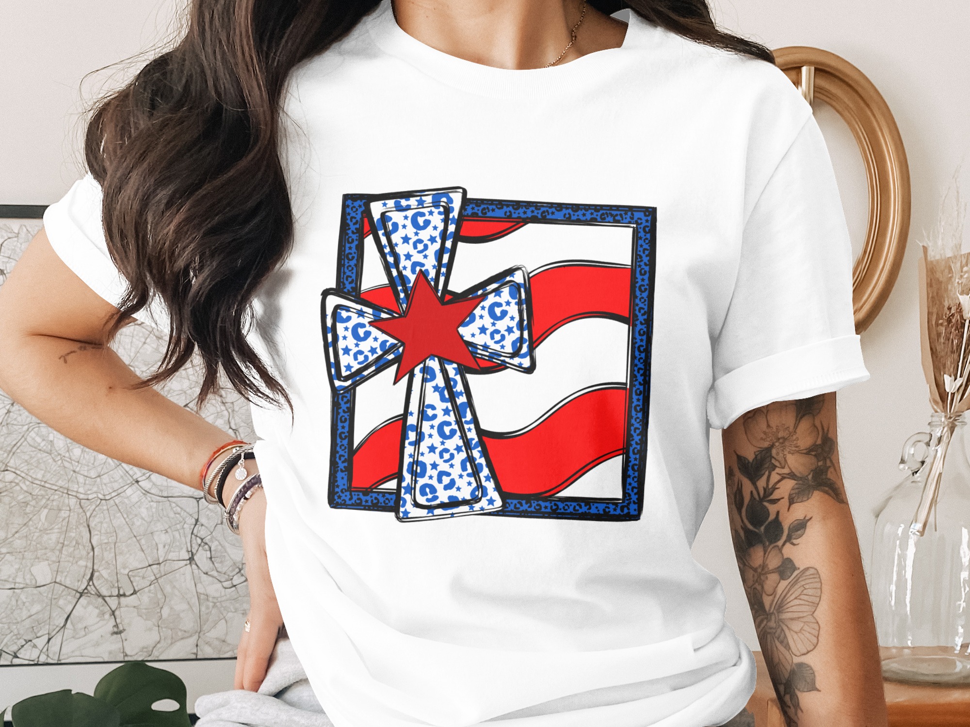 Patriotic Windmill Digital Download Sublimation DTF PNG, American Flag, Red White Blue, USA Design, Summer, Fourth of July, Cheetah, Star