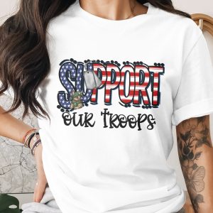 Support Our Troops Digital Download, Patriotic German Shepherd, Sublimation Design, DTF, PNG, Military Dog, USA Flag, Veteran Gift