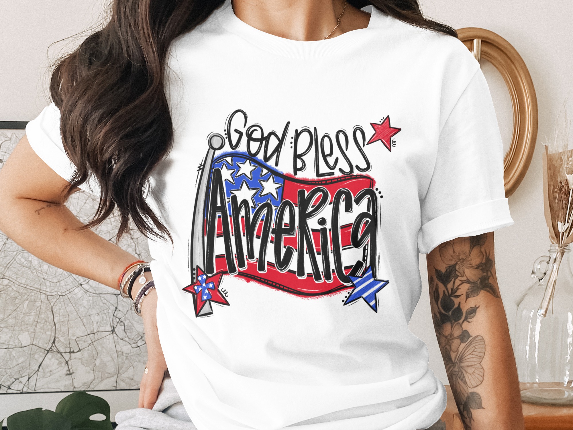God Bless America Digital Download, 4th of July png, usa Flag Sublimation Design, Patriotic dtf Print, America Stars, us Pride