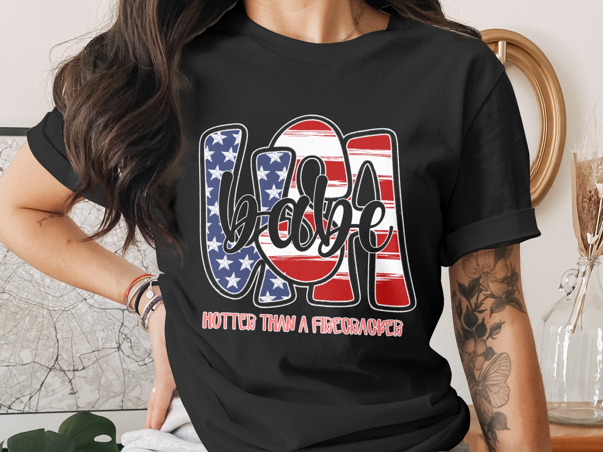 Usa Babe Digital Download, 4th July Sublimation png, Hotter Than Firecracker dtf, Patriotic Design, us Flag Image, Red White Blue - Image 2