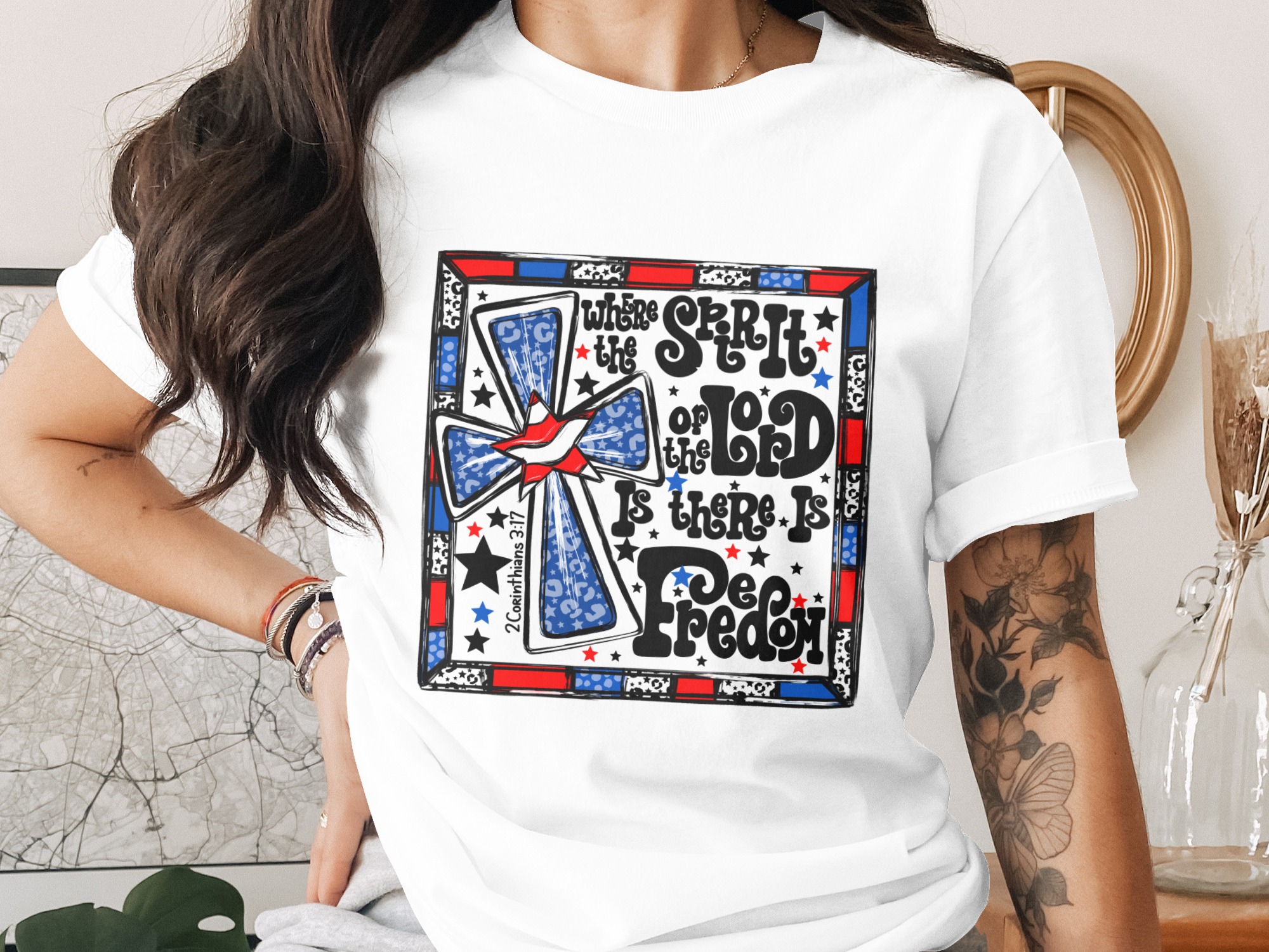 Patriotic Freedom Digital Download, Christian Sublimation png dtf, usa Design, Faith png, Bible Verse png, Spirit of the Lord png