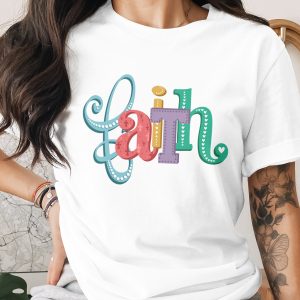 Faith Digital Download, Sublimation Design, DTF PNG, Christian Art, Colorful Faith Design, Religious Gift, Inspirational Graphic, DIY