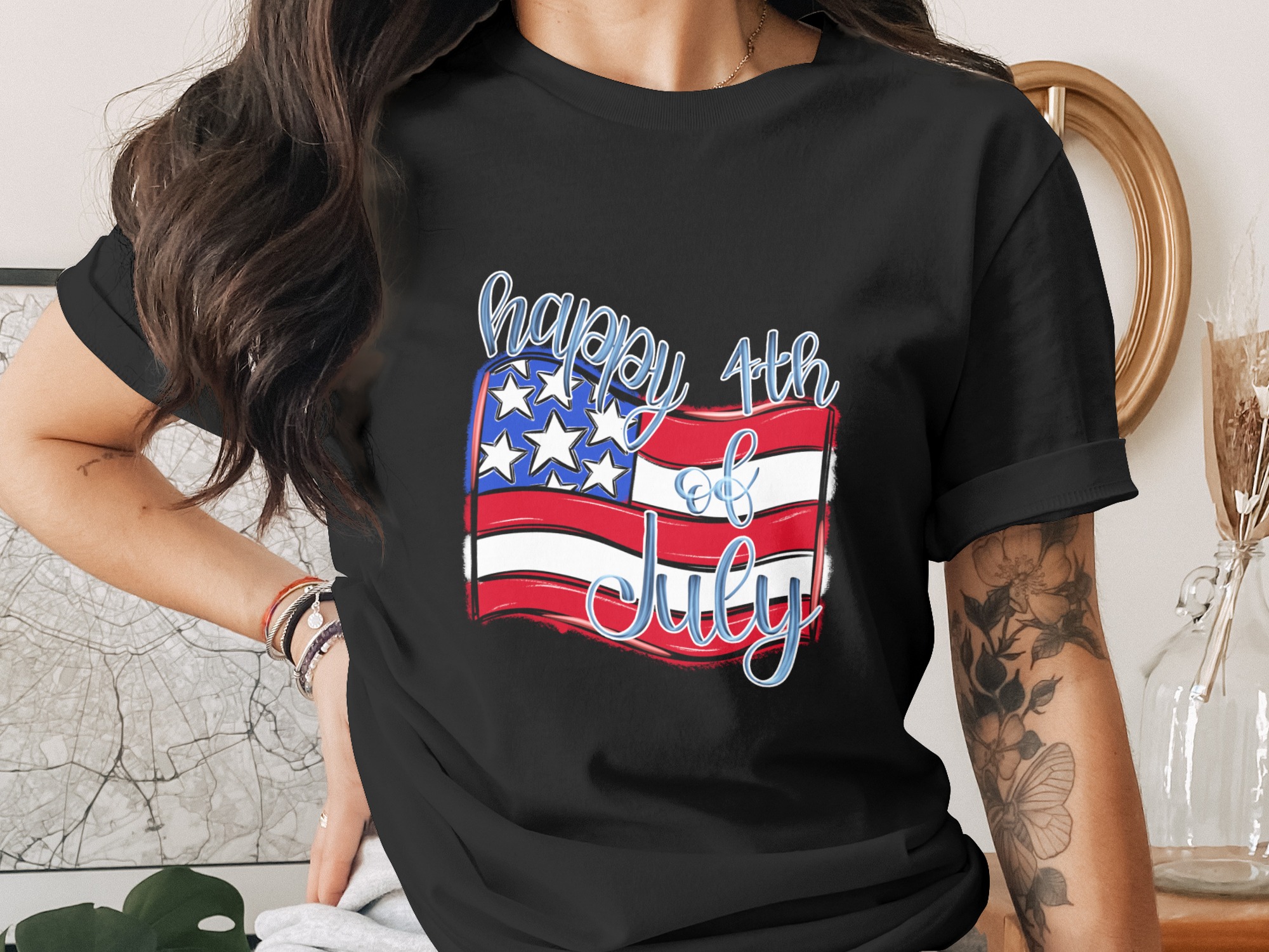 Happy 4th of July Digital Download, Sublimation Design, Patriotic PNG, USA Flag Design, DTF File, Independence Day Graphics, United States - Image 2