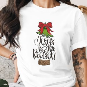 Jesus Is Reason, Christmas Tree Digital Download, Sublimation Design, DTF, PNG, Holiday Season, Festive Art, DIY Projects, Christian Theme