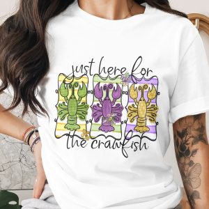 Crawfish Digital Download Sublimation PNG DTF, Mardi Gras Crawfish, Louisiana Crawfish Design, Colorful Crawfish Graphic, Just Here for
