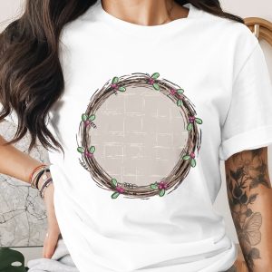 Digital Download, Wreath PNG, Sublimation Design, DTF Print, Mistletoe Design, Rustic Wreath, Printable Art, Floral Circle, Holiday Decor