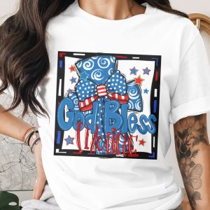 God Bless America Digital Download, Sublimation PNG DTF, Patriotic USA Flag, 4th July Independence Day, Celebration Printable Design