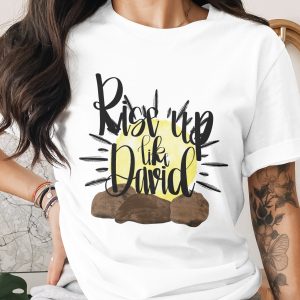 Rise Up Like David Digital Download, Christian Sublimation PNG, DTF Ready Design, Religious Wall Art, Inspiring Bible Verse Art