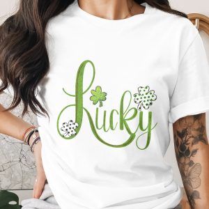 Lucky Shamrock Digital Download, St Patricks Day PNG, Sublimation Design, DTF Print, Four Leaf Clover, Irish, Good Luck Design