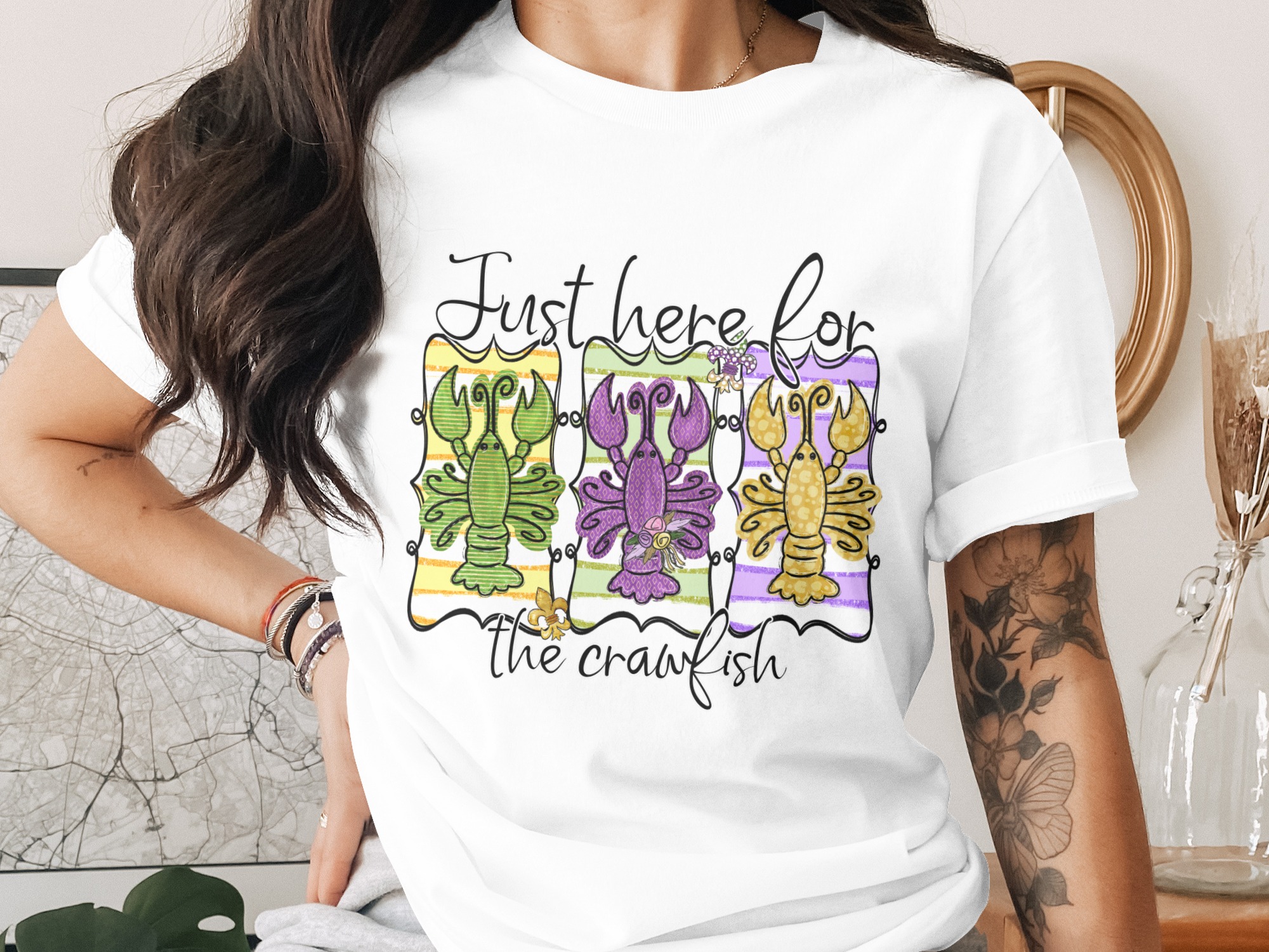 Crawfish Digital Download, Sublimation PNG, DTF Print, Louisiana Crawfish Design, Party Season Design, Just Here For The Crawfish