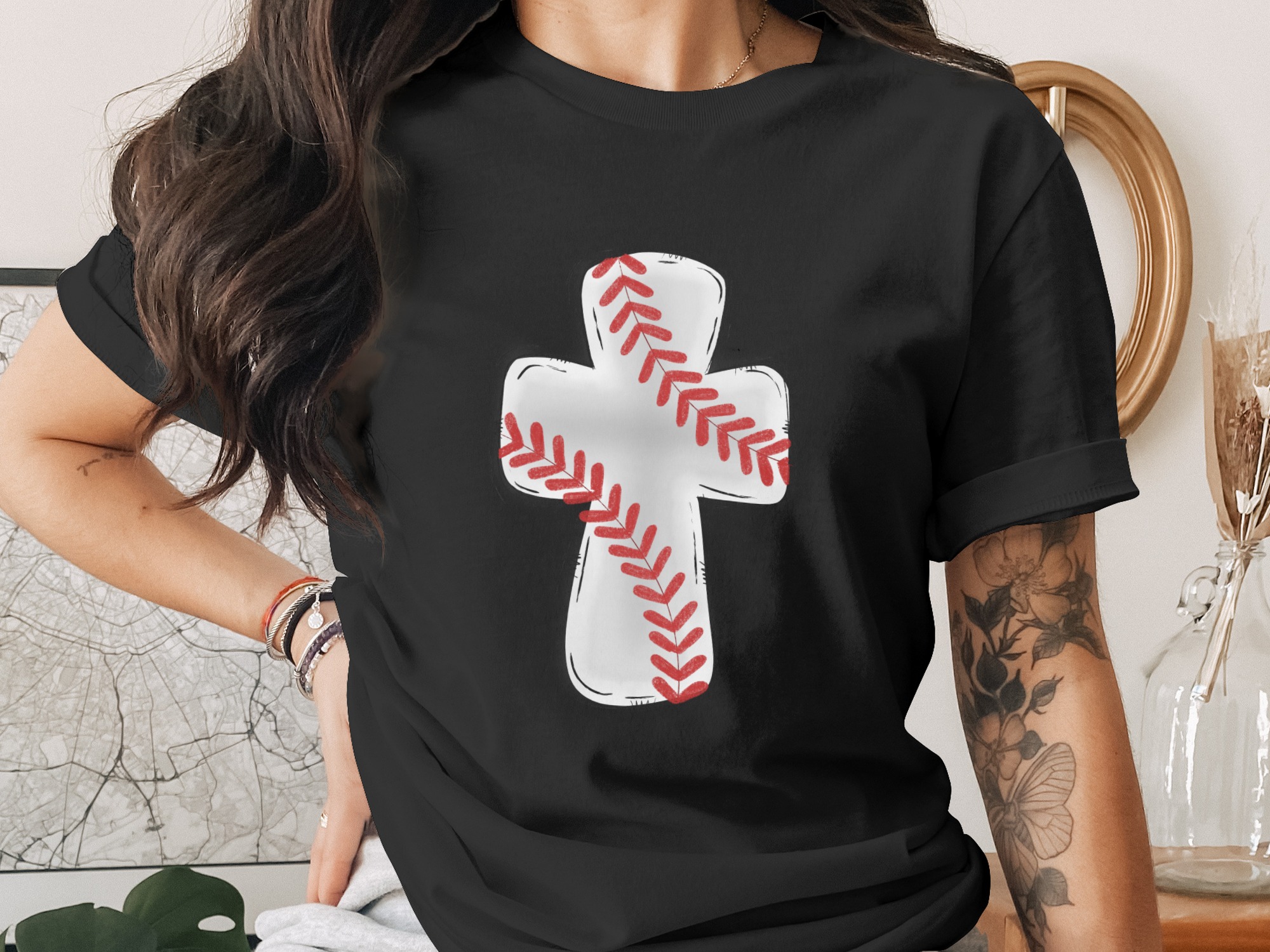 Baseball Cross, Digital Download Sublimation DTF PNG, Christian Sports, Faith, Sport, Religious Design, Baseball Lover, Sporty Design - Image 2