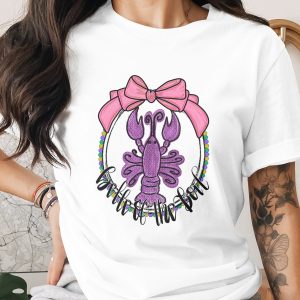Crawfish Digital Download, Sublimation PNG, DTF Design, Mardi Gras Lobster, Party Design, Cute Bow, Celebration, Mardi Gras PNG