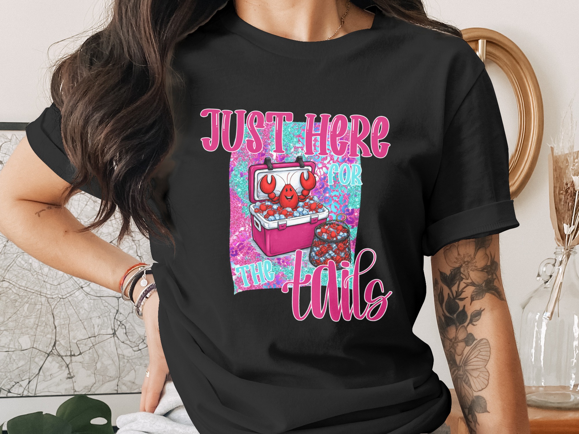 Just Here For The Tails Digital Download Sublimation DTF PNG, Funny Crawfish Design, Summer BBQ Design, Party Design, Tailgate Design - Image 2