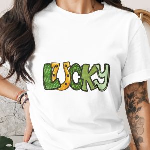 Lucky St Patricks Day Digital Download, Sublimation Design, DTF Print, PNG File, Irish, Shamrock, Good Luck, Four Leaf Clover, Lucky Charm