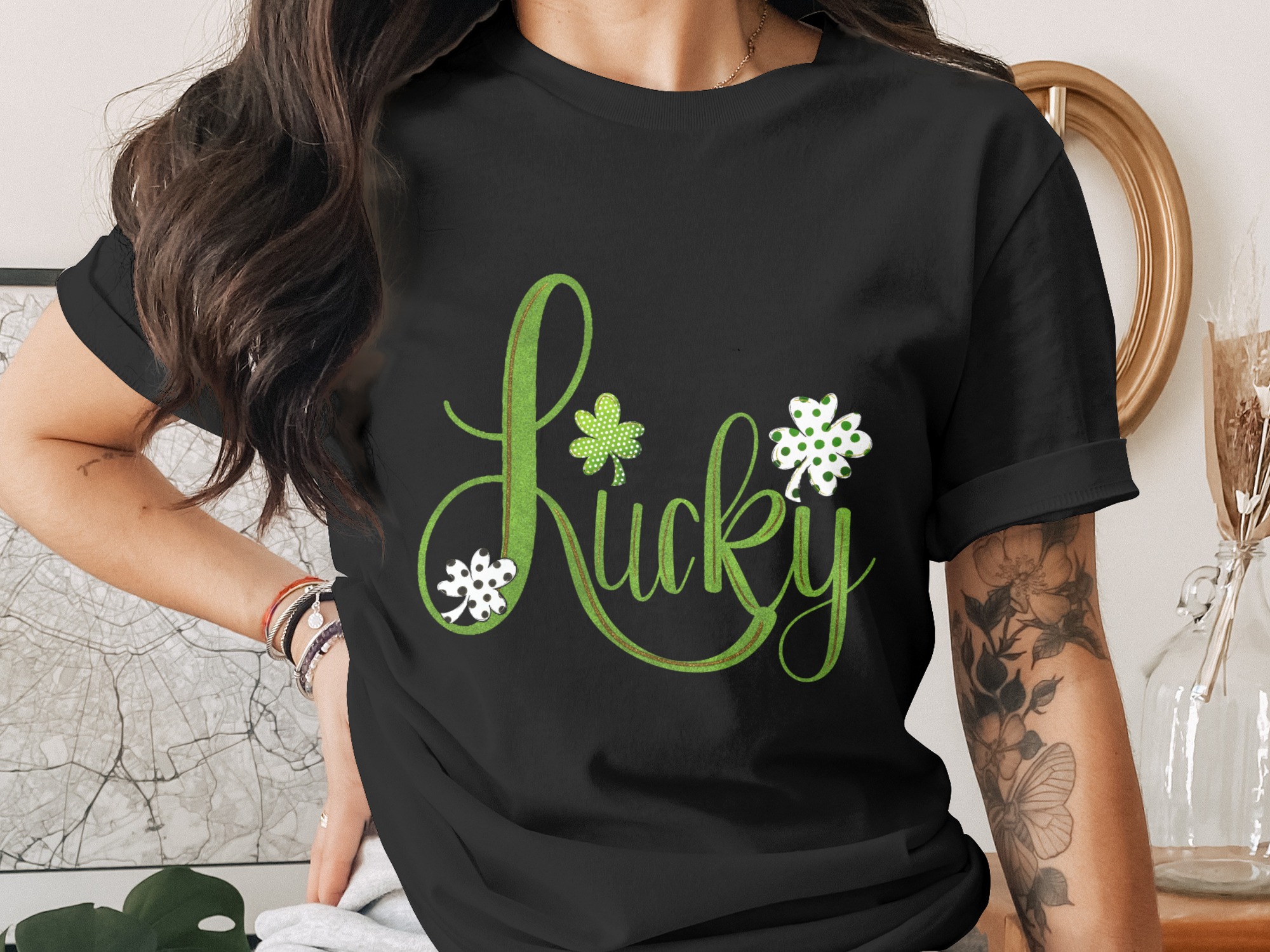 Lucky Shamrock Digital Download, St Patricks Day PNG, Sublimation Design, DTF Print, Four Leaf Clover, Irish, Good Luck Design - Image 2