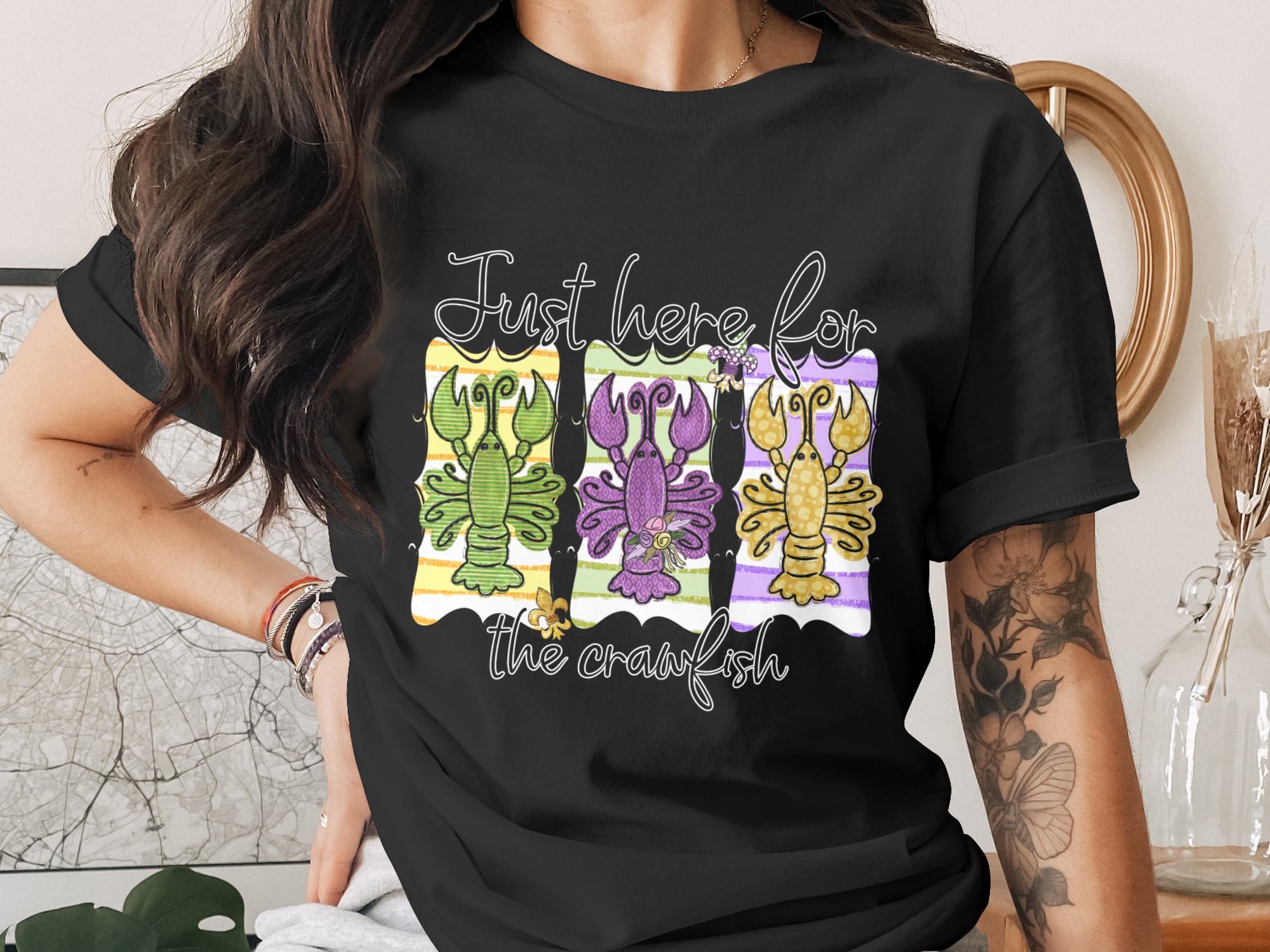 Crawfish Digital Download, Sublimation PNG, DTF Print, Louisiana Crawfish Design, Party Season Design, Just Here For The Crawfish - Image 2