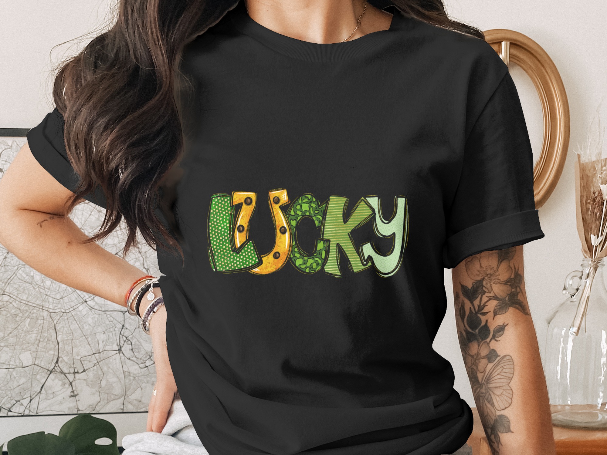 Lucky St Patricks Day Digital Download, Sublimation Design, DTF Print, PNG File, Irish, Shamrock, Good Luck, Four Leaf Clover, Lucky Charm - Image 2