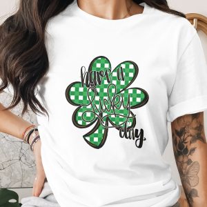 Have a Lucky Day, Shamrock Digital Download, Sublimation PNG, DTF, St Patricks Day Design, Irish Clover, Green Plaid, Trendy, Celebration