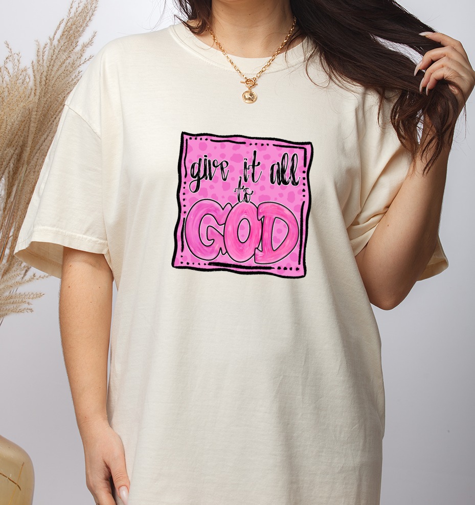 Give it to God Digital Download, Sublimation Design, Christian PNG, DTF Transfer, Faith Graphic, Religious Clipart, Scripture Art - Image 3