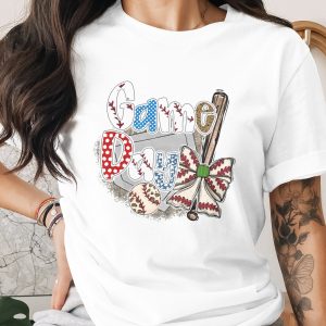 Game Day Baseball Digital Download Sublimation DTF PNG, Sports Clipart, Team Spirit, Baseball Mom, Baseball Bat, Ribbon Bow, Cute Design