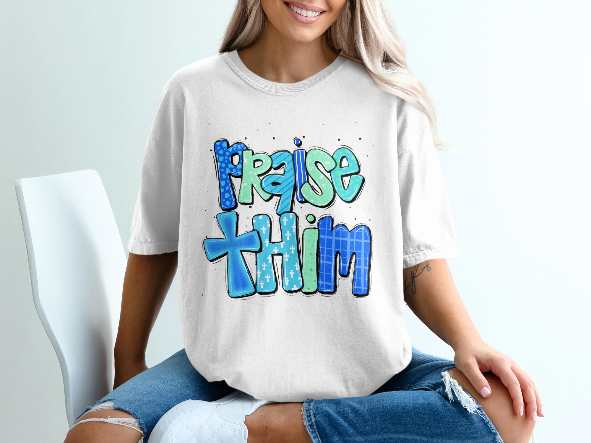 Praise Him T-Shirt, Christian Tee, Faith Based Gift, Religious Apparel, Jesus Lover Shirt, Graphic Tee for Christians, God is Good T Shirt
