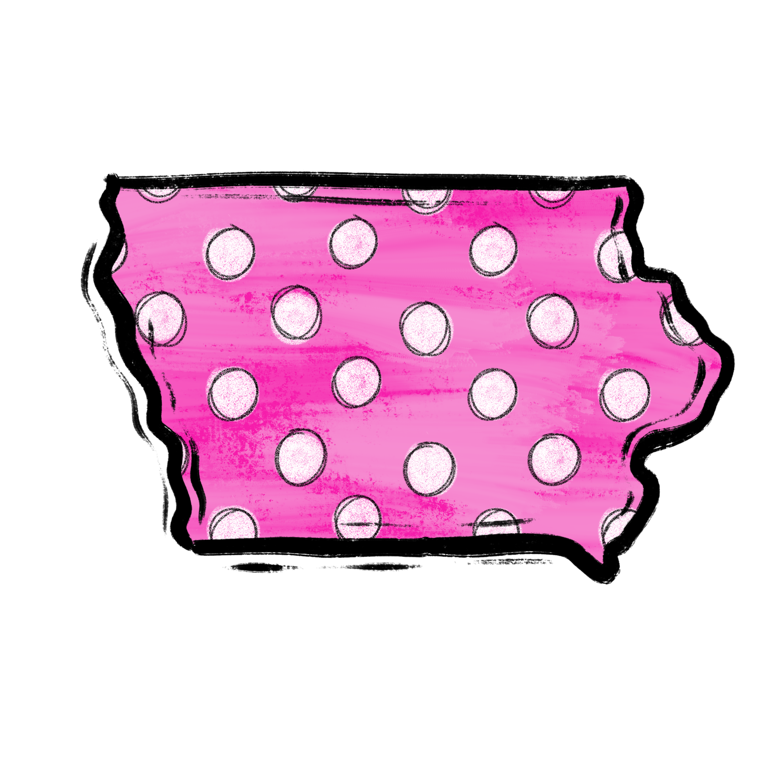 Iowa State Digital Download, Pink Polka Dot PNG, Sublimation Design, DTF Transfer, Iowa Pride, Cute State Art, DIY Crafts, Iowa Home - Image 2
