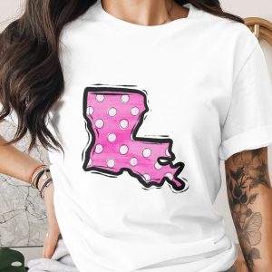 Louisiana Digital Download, Sublimation PNG, DTF Design, Pink Polka Dot State Outline, DIY Craft, Instant Download, Cricut Design