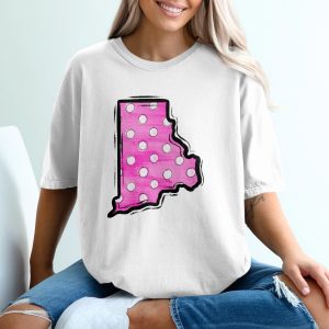 Indiana T-Shirt, Polka Dot State Tee, Pink Indiana, State Pride Shirt, Indiana Souvenir, Travel Tee, Gift Idea, USA States T-Shirt