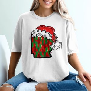 Christmas T Shirt, Santa Hat Beer, Holiday Tee, Funny Santa Hat, Christmas in July, Beer Lover Gift, Santa Hat T-Shirt, Gift for Him, Gift