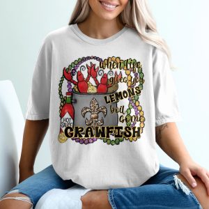 Mardi Gras T-Shirt, Crawfish Boil Tee, When Life Gives You Lemons Boil Crawfish, Louisiana Shirt, Cajun Food T-Shirt, Funny Slogan Shirt