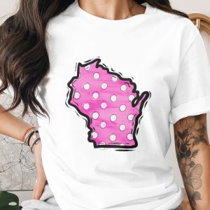 Wisconsin State Pink Polka Dot Digital Download, Sublimation PNG, DTF Ready, Wisconsin Pride, Badger State Design, Cricut Silhouette
