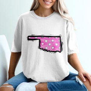 Oklahoma T-Shirt, Pink Polka Dot State Pride Tee, Trendy OK Gift, Graphic T Shirt, Unisex Oklahoma Shirt, State Love Shirt