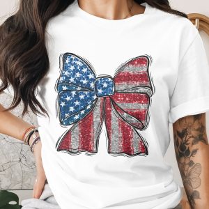 American Flag Bow Digital Download, Sublimation PNG, DTF Transfer, Patriotic Design, USA Bow, 4th of July Graphic, Red White Blue