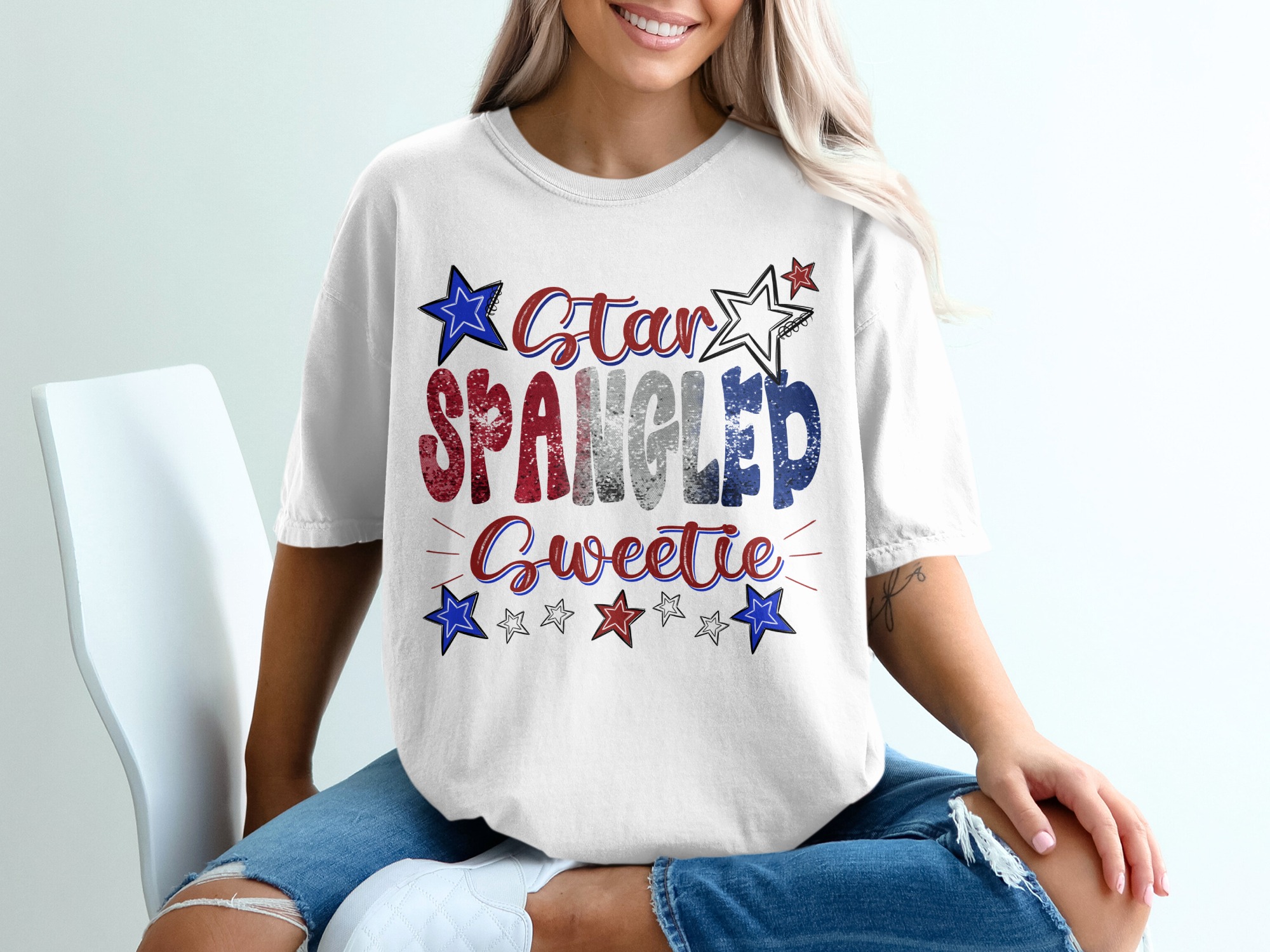 Star Spangled Sweetie T-Shirt, Patriotic Shirt, 4th of July T-Shirt, USA Flag Shirt, American Pride Tee, July 4th Shirt