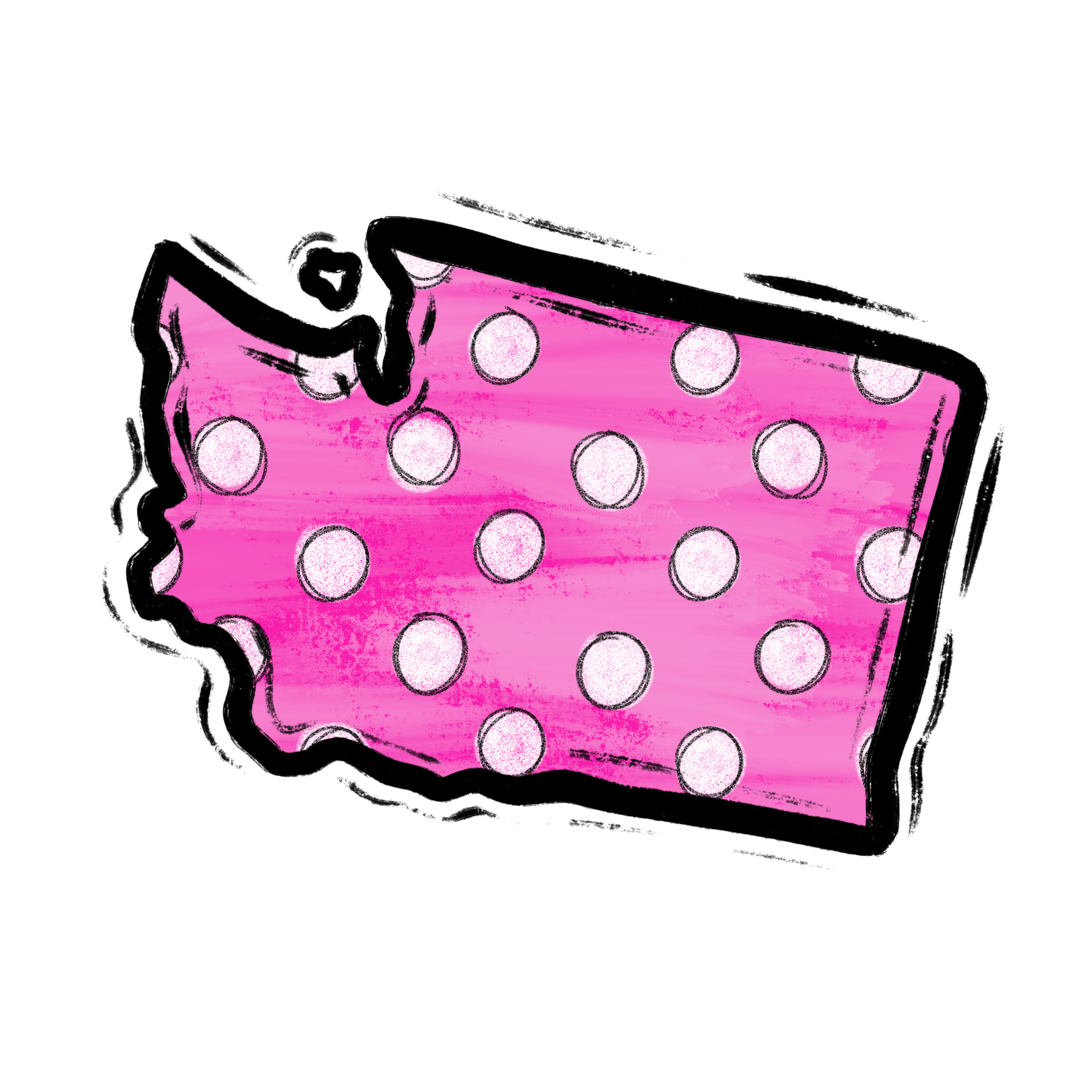 Washington State Map Digital Download, Sublimation PNG DTF, Pink Polka Dot Design, DIY Craft Project, Printable Art, Instant Download - Image 2