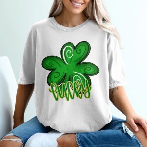Lucky Four Leaf Clover T Shirt, St Patricks Day Tee, Irish Luck T-Shirt, Clover Graphic Tee, Good Luck T-shirt, Holiday T-shirt