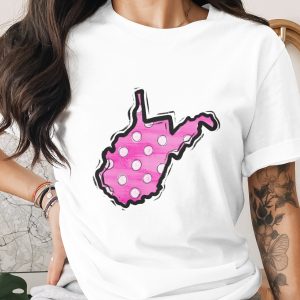 West Virginia Polka Dots Digital Download, Sublimation PNG, DTF Design, State Pride Clipart, WV State Silhouette, Pink Polka Dots