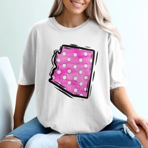 Arizona State Polka Dot T-Shirt, Pink State Pride Tee, Arizona Lover Gift, Trendy Arizona Shirt, Fun Arizona Outfit, State Map Shirt